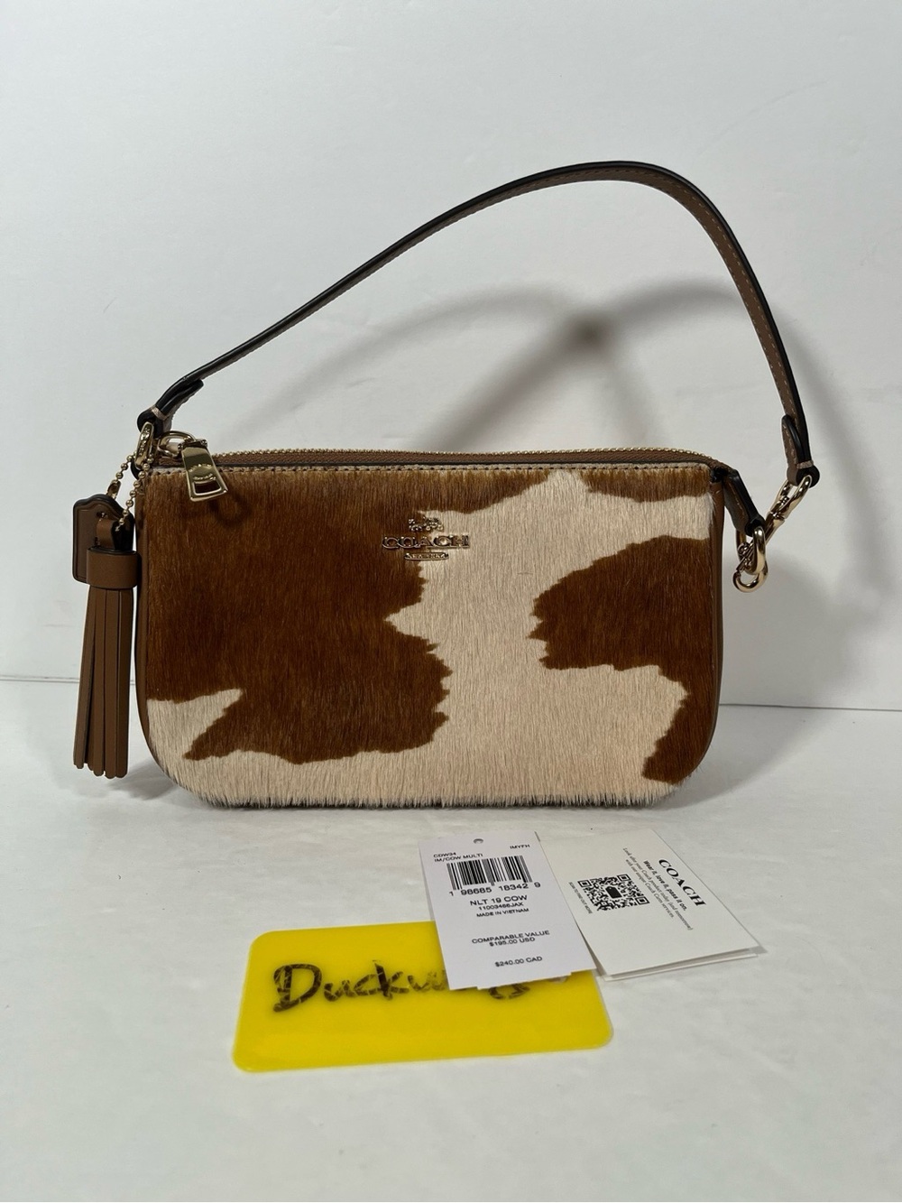 Coach Nolita 19In Haircalf With Cow Print NWT